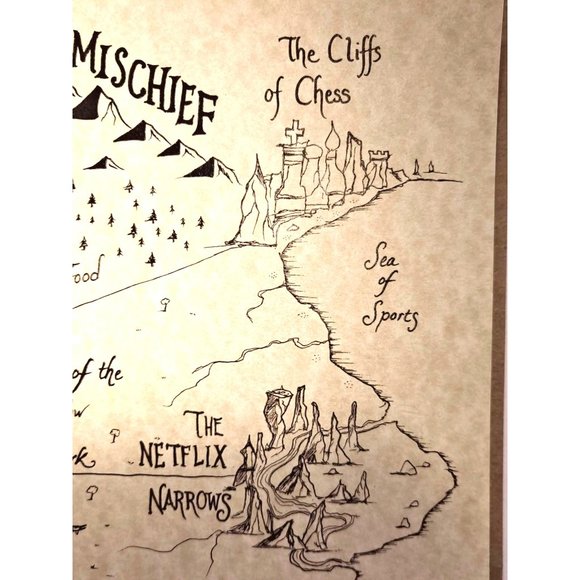 Whimsical Hand-Drawn 'Map of Procrastination' Art Work | NEW - Picture 6 of 12
